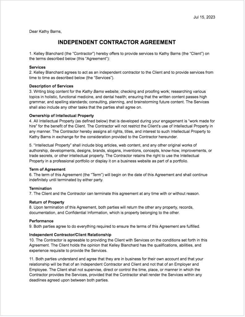 A clickable document